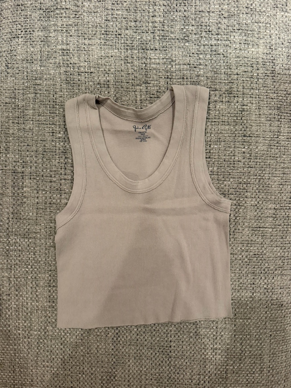 Brandy Melville Sleeveless Ribbed Tank Top in Taupe